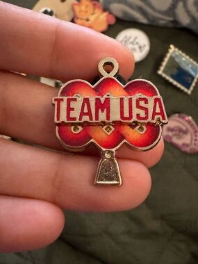 Team USA Red-Orange Enamel Charm Pin